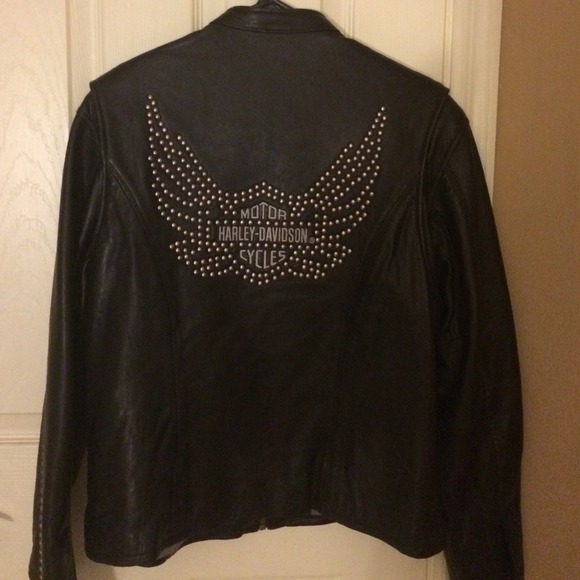 Black leather Harley Davidson Jacket