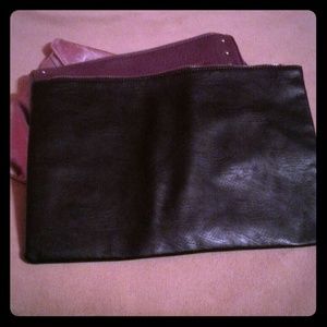 oversized black clutch