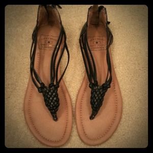 Lucky Brand Black Braided Sandals