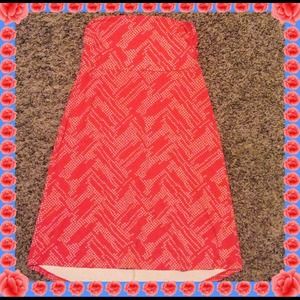 Eddie Bauer Halter Top Dress. Deep coral and cream