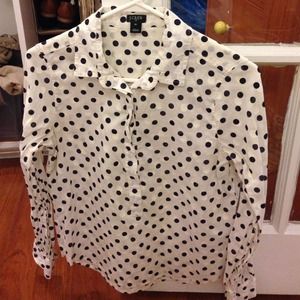 J. Crew Factory polka dot popover blouse