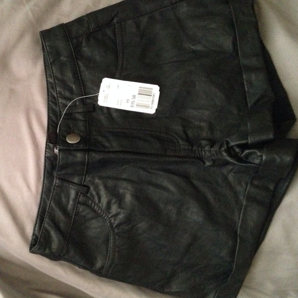 faux leather shorts