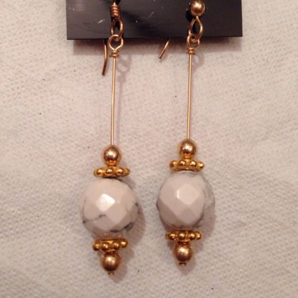 NWOT Handcrafted Sesame Jasper droplet earrings