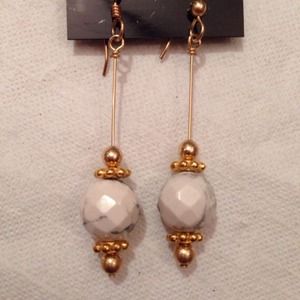 NWOT Handcrafted Sesame Jasper droplet earrings