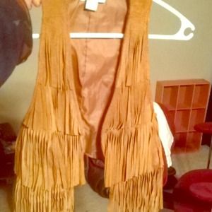 Brown Fringe Vest
