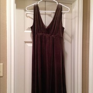 Brown velvet dress