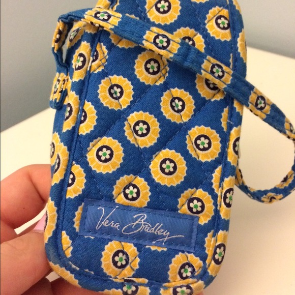 Vera Bradley phone holder purse flower blue yellow