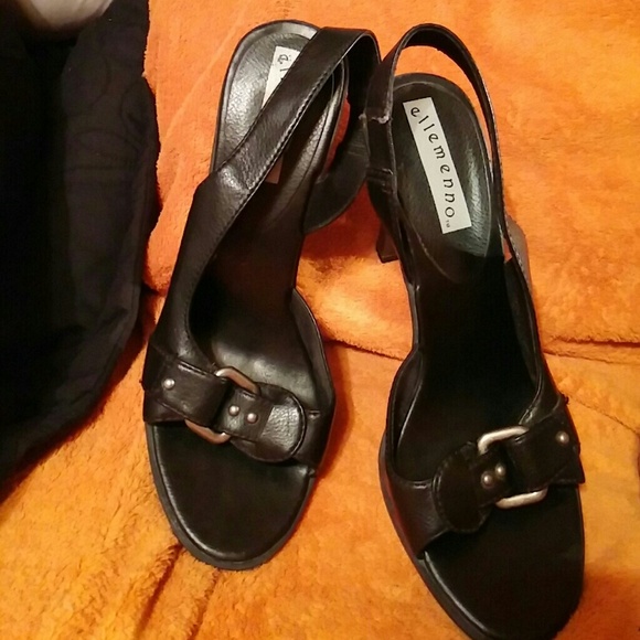 Black open toe heels