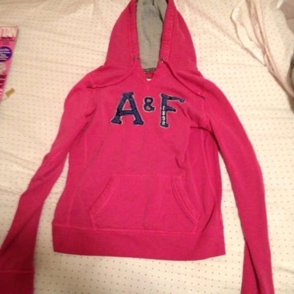 Abercrombie and Fitch pink and navy hoodie - Picture 1 of 4