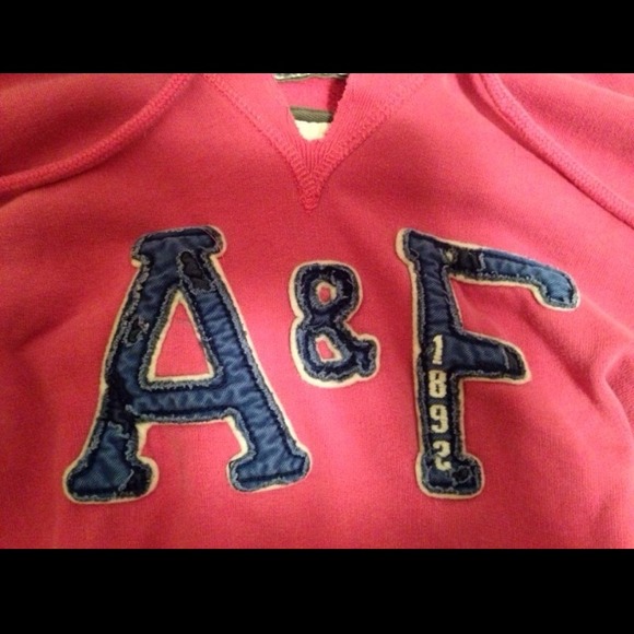 Abercrombie and Fitch pink and navy hoodie - Picture 2 of 4