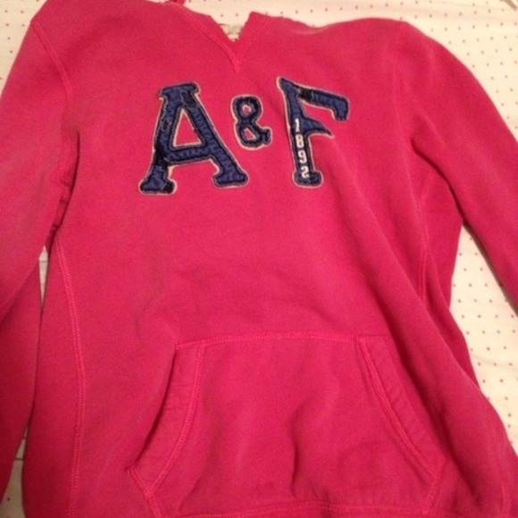 Abercrombie and Fitch pink and navy hoodie - Picture 3 of 4
