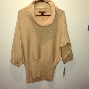 Sparkly Gold Cowl Sweater