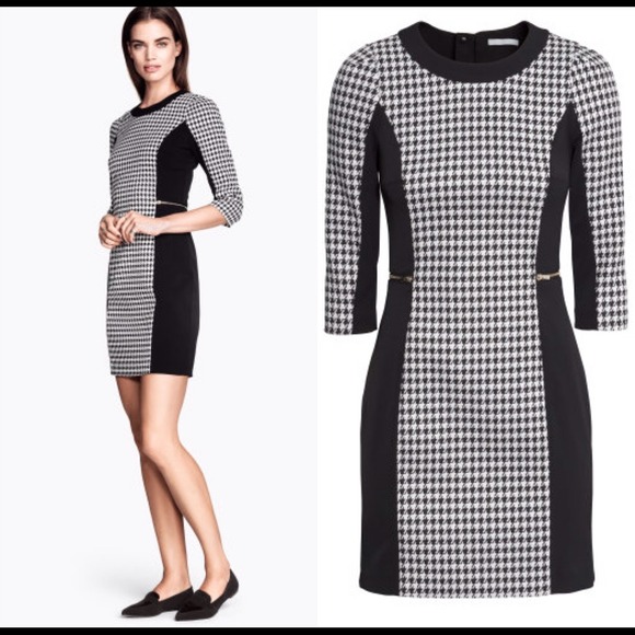 H&M Dresses & Skirts - Houndstooth Contrast Dress