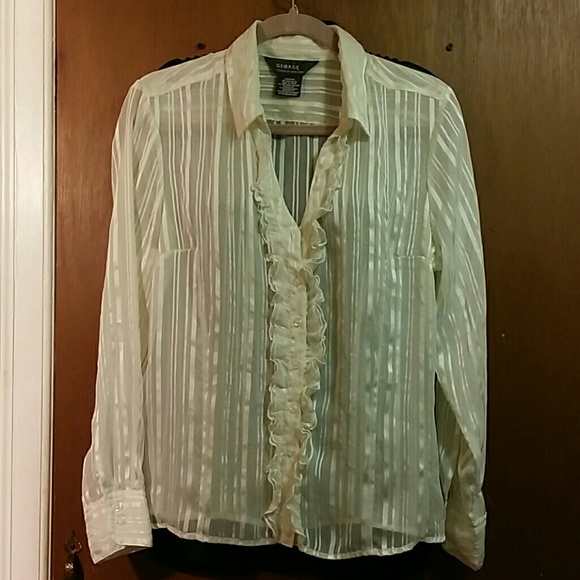 Ivory sheer blouse