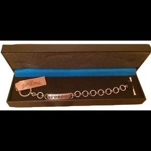 NEW Lucky Brand Peace Bracelet Chain Link Gift Box