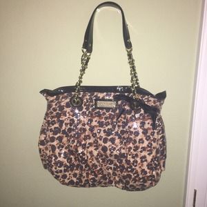 Betsey Johnson sequined leopard purse- NWOT