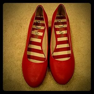 Red European high heels Size 9.