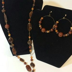 Matching Boho Beaded Necklace & Earrings