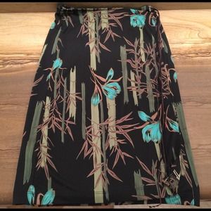 BCBG Bamboo Print Wrap Skirt Small
