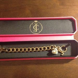 Juicy Couture Gold Finish Pave Heart Bracelet