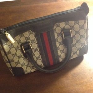 Vintage Gucci Boston Speedy, Blue Monogram