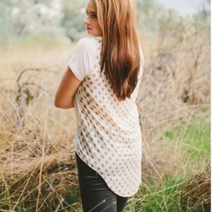 Gold dot pocket blouse