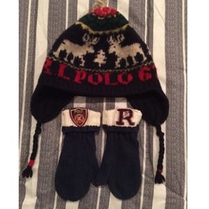 Ralph Lauren Polo hat and mittens