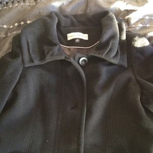 George Simonton black pea coat. Knee length.