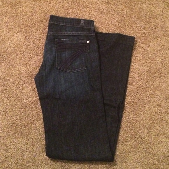 7 for all Mankind Denim - 7 For All Mankind Dark Wash Trouser Jeans