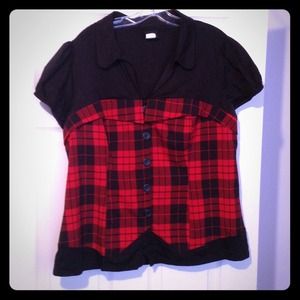 **Sale**Faux bustier/vest blouse