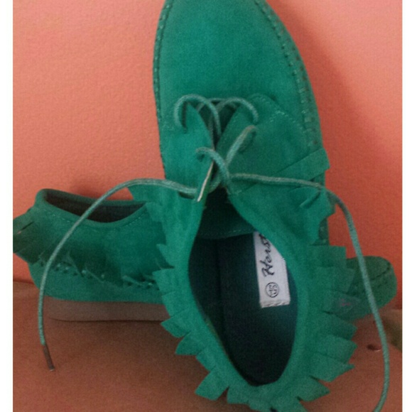 Teal moccasins