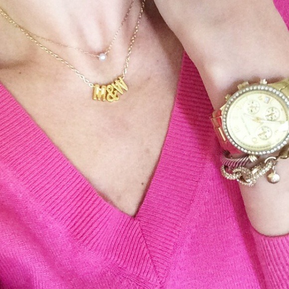 Custom Gold/ Silver Monogram Charm Necklace - Picture 2 of 4