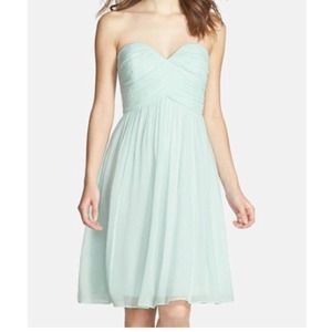 STUNNING Silk Chiffon Strapless Dress