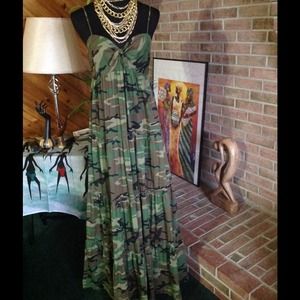 Ralph Lauren Camouflage Maxi Dress