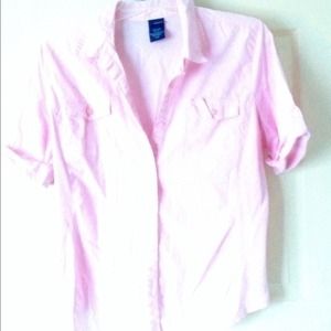 Pink shirt sleeved button down shirt