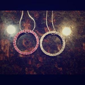 Circle eternity rhinestone crystal necklace