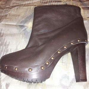 Brown Leather booties.