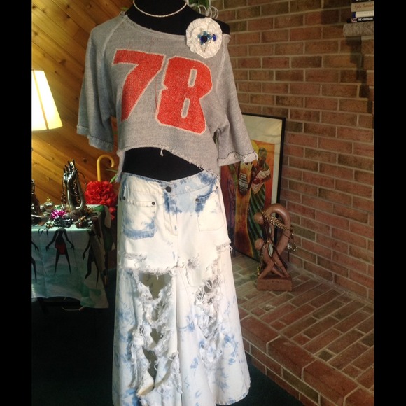 Upcycled Denim Culottes - Picture 3 of 4