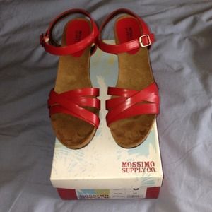 Mossimo  Red Wedge Sandals 8