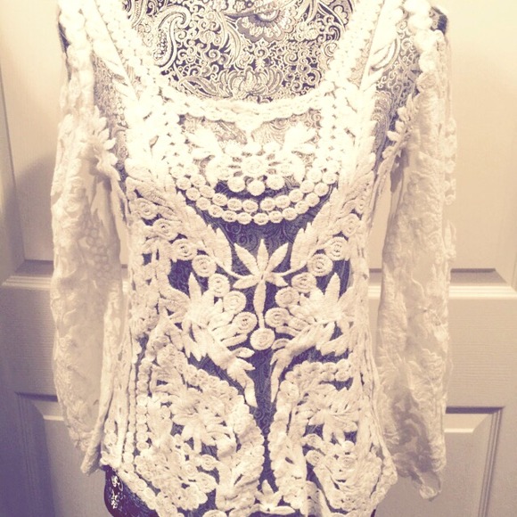 Off white lace top