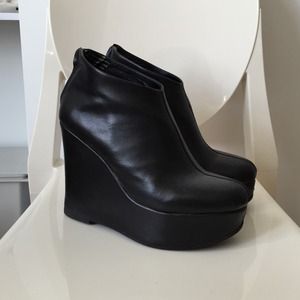 Jeffrey Campbell 'Alicia' Black Wedge Booties