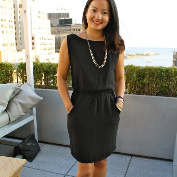 Black zara backless dress