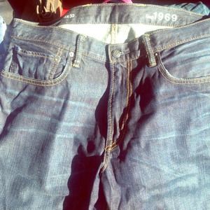 Men's boot cut 36x32 dark blue jeans