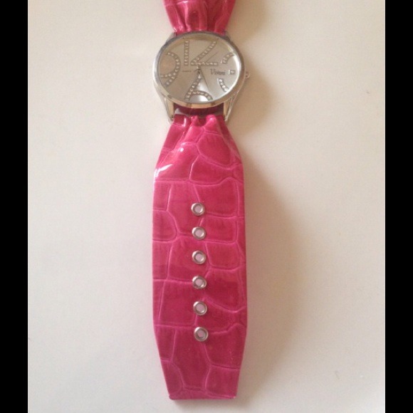 Watch with Pink Band and Rhinestone Numbers - Picture 2 of 4