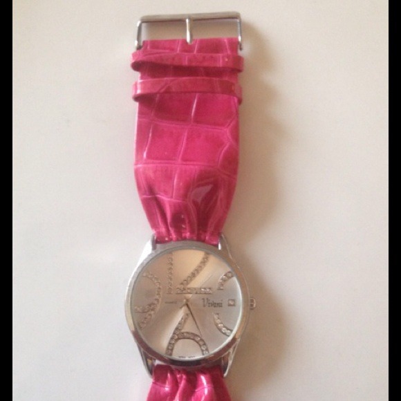 Watch with Pink Band and Rhinestone Numbers - Picture 3 of 4