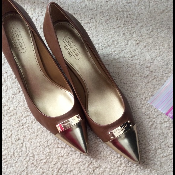 Coach Shoes - Coach gold toe pumps Coach Shoes - Coach gold toe pumps
