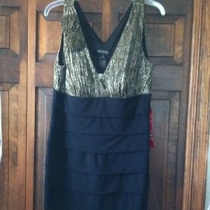 Black and gold bandage dress. REDUCED BNWT