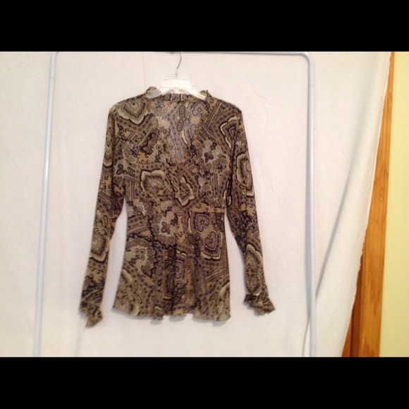 Dressy Top Black/Brown with hints of Purple
