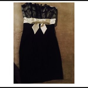 Black and white lace top dress.