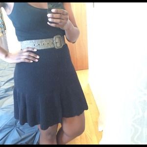 Anthropologie Fluted Sweater Skirt in Black